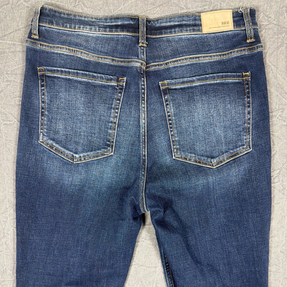 BKE Parker Universal Fit High Rise Ankle Tall Distressed Jeans Dark Wash 31 - Picture 5 of 10